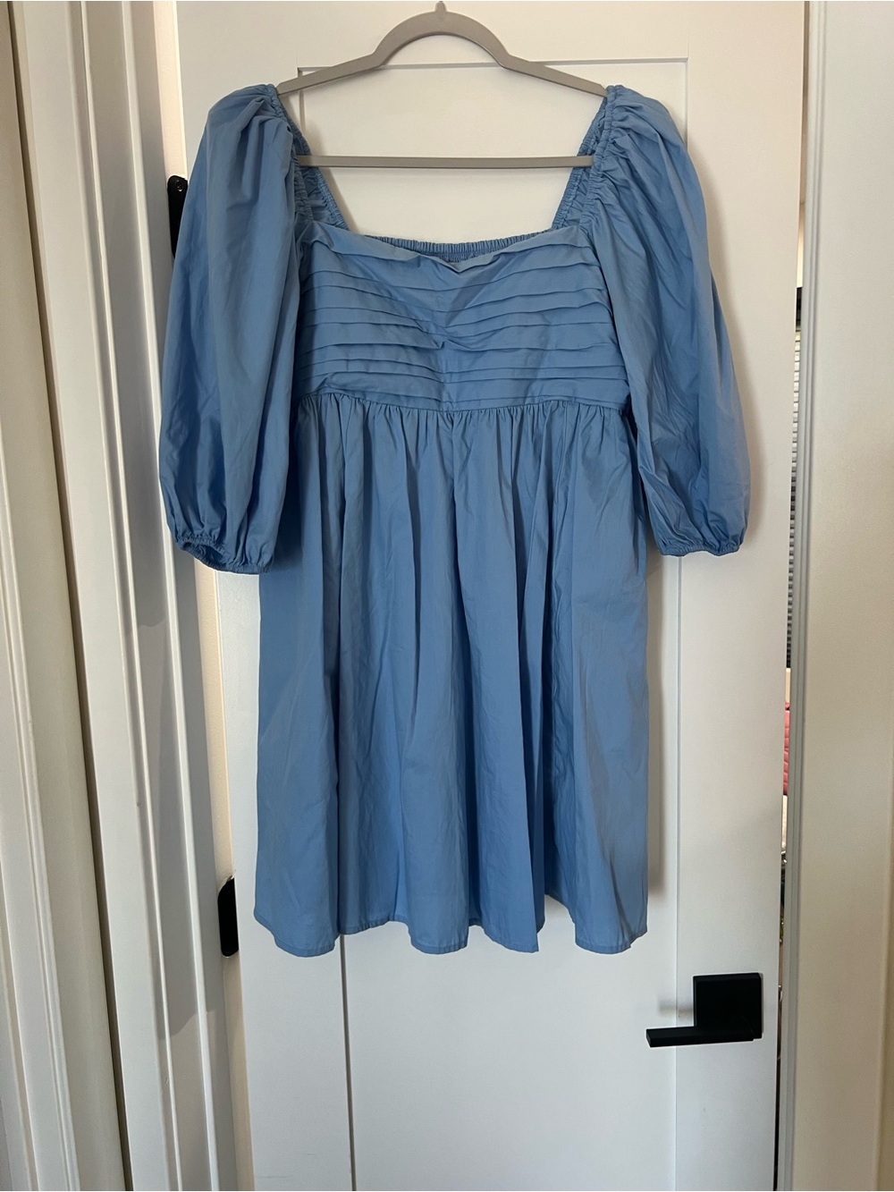 Abercrombie & Fitch Light Blue Puff-Sleeve Mini Dress